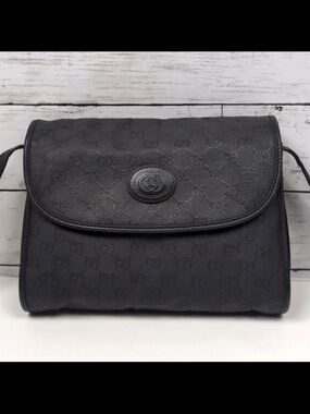 Gucci Black GG Monogram Shoulder Bag